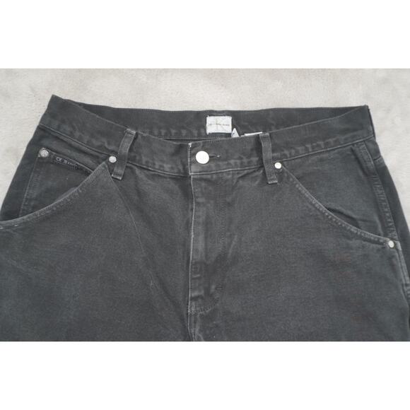 Calvin Klein Jeans Black Carpenter Denim Pants Workwear Utility 100% Cotton Men - Picture 5 of 10